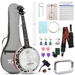 Banjo,Kmise 5 String Mini Banjos with Remo Head 28 inch Closed Back Banjo Kit with Bag, Strap, Tuner, and Finger Picks for Starter Adults Beginners