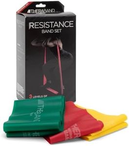 TheraBand Resistance Bands Set, Non-Latex Elastic Band for Upper/Lower Body Exercise, Strength Training Without Weights