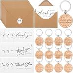 Tenare 48 Pcs Thank You Gift Employee Appreciation Gifts Bulk Thank You Card with Keyring Inspirational Keychain with Envelopes Leaving for Colleagues Teachers Nursery Thanksgiving Gifts(Proud)