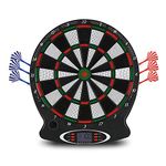 Electronic Dartboards for Adults Kids Dartboard Set with 6 Soft Tip Darts Electric Dartboard Darts Scorer with LCD Display 15In (Batteries are not included)