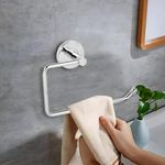 Pivalo Stainless Steel Towel Ring Half Square Hand Towels Hanger Napkin Holder Stand Bathroom Accessories for Home Kitchen & Wash Basin