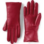 Lands' End Women's EZ Touch Screen Cashmere Lined Leather Gloves, Light Rich Red, Medium