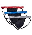 2(x)ist Men's Micro Speed Dri Jock Strap 3-Pack, Lapis/Scotts Red/Sharkskin, Large