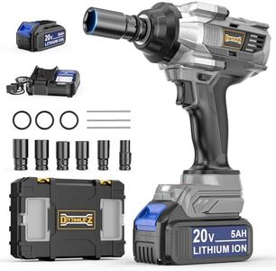 DIYtoolifz Cordless Impact Wrench 1/2 inch Compatible with DeWalt 20V Battery, 1000 Ft-lbs (1360N.m) High Torque Impact Driver with 2x5.0AH Battery & 6 Sockets, Impact Gun for Car Truck Mower