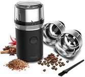 COSORI Electric Coffee Grinders for Spices, Seeds, Herbs, and Coffee Beans, Spice Blender and Espresso Grinder, Wet and Dry Grinder, Included 2 Removable Stainless Steel Bowls, Black