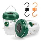yingd Wasp Trap, 2 Pack Wasp Traps Outdoor Hanging, Reusable Waterproof Yellow Jacket Traps with LED Light, Effective Solar Powered Hornet Traps Bee Catcher for Garden Outdoor Courtyard, Green, Orange