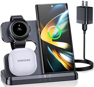 ZUBARR Wireless Charger for Samsung Charging Station & Android Multiple Devices 3 in 1 Fast Charger Stand for Phone Galaxy Z Flip 5/4/3 Z Fold S24 S23 Ultra S22 S21 S20, Galaxy Watch 6/5 Pro/4/3, Buds