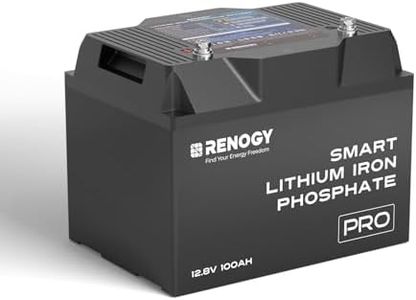 Renogy 12V 100Ah LiFePO4 Lithium Battery Deep Cycle Battery Lithium Iron Phosphate Battery, with Bluetooth, 5000+ Life Cycles, Backup Power Perfect for RV,Marine,Off-Grid System