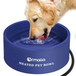 Ormalla Heated Dog Water Bowl, 108oz Outdoor Heated Pet Bowl for Dog, Cat, Chicken and Squirrel, Thermal Bowl with Chew Resistant Power Cord, 30W