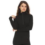 Minus33 Merino Wool Women's Liberty Lightweight 1/4 Zip, Black, Small