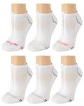 Reebok Women's Socks - 6 Pack Athletic Low Cut Ankle Socks, Size Shoe Size: 4-10, White