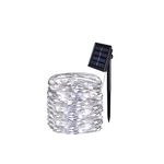 BOLWEO Solar Powered String Lights Outdoor, Solar Fairy Lights,40Ft 120LED Waterproof Wire Lighting for Indoor Outdoor Christmas Tree Halloween Home Garden Decoration (Cool White)