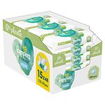 Pampers Harmonie Aqua Wet Wipes 15 Packs of 48 Wet Wipes - 720 Wet Wipes that Help Restore Skin's Natural pH Value Lightweight Lotion with 99% Water