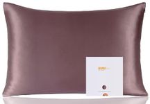 ZIMASILK 100% Mulberry Silk Pillowcase for Hair and Skin Health, Soft & Smooth, Both Sides Premium Grade 6A Silk, 600 Thread Count, with Hidden Zipper, 1pc (Standard 50x75 cm, Grey Purple)