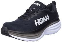 HOKA ONE ONE Men's Bondi 8 Running Shoes, Black/White, 8.5 UK