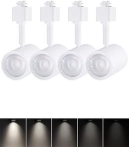 LEONLITE 8.5W Home Series LED Track Lighting Heads, CRI90 H Track Lighting, Dimmable Track Light Heads, ETL & ES Listed, 38° H Track Lighting Heads, 4000K Cool White, Matte White, Pack of 4