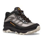 Merrell Kids Boys Moab Speed Mid WTRPF Hiking Shoe, Black, 2 M US