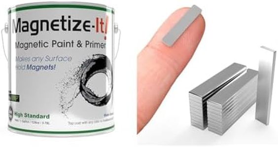 Magnetize-It! Magnetic Paint & Primer (Water Based) High Standard 1 Gallon & 20 Pack Neodymium Rectangle Magnets