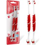 Pet Toothbrush for Dogs, Cats with Soft Bristles - Easy Teeth Cleaning & Dental Care, Non Slip Dual Head Dog Toothbrush