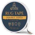 Carpet Tape Double Sided Heavy Duty Rug Tape - Adhesive Double Sided Tape for Multi Surfaces - Rug Gripper Tape for Wooden & Laminated Floors - Strong Rug Tape for Carpet