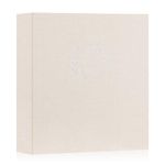 Lanpn Photo Album Scrapbook 8.5x11, Linen Cover Wreath Design Top Load 3 Ring Folder Binder Photobook Photo Book 8.5 x 11 inch with 30 Plastic Sleeves 60 Pages Beige