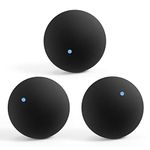 Exogio 3 Pcs Squash Balls Blue Dot Training Squash Ball Fast Speed Sports Squash Balls for Professional Player Training Dot Squash Balls