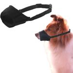 XhjzgcTech Dog Muzzles, Soft Nylon Mesh Dog Muzzle for Large Medium Small Dogs, Breathable Adjustable Puppy Muzzles to Prevent Biting, Pet Muzzle for Chihuahua Labrador Chewing Grooming（Black M）