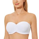 Delimira Women's Strapless Bras Underwire Support Non Padded Plus Size Minimiser Bra White 34B