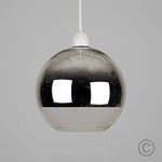 MiniSun Modern Two Tone Chrome Effect & Clear Glass Globe Arco Ball Ceiling Pendant Light Shade