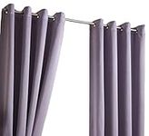 Sateen Woven Blackout Mauve Ring Top / Eyelet Unlined Readymade Curtain Pair 90x72in(228x182cm) Approximately By Hamilton McBride®