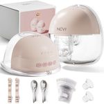 NCVI Electric Breast Pump, Wearable Hands Free Breast Pump, 4 Modes & 9 Levels, Portable Milk Pump, Low Noise, 21/24mm Flange & 10 Breastmilk Bags Included (2 Packs, Pink)