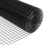 24'' x 50' 1inch Hardware Cloth 16 Gauge Black Vinyl Coated Welded Fence Mesh for Home and Garden Fence and Home Improvement Project (24'' x 50')