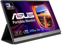 ASUS ROG Strix 17.3" 1080P Portable Gaming Monitor (XG17AHPE) - FHD, IPS, 240Hz, Adaptive-Sync, Built-in Battery, Smart Case, USB Type-C, Micro HDMI, for Laptop, PC, Phone, Console