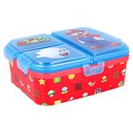 Stor Super Mario XL Multi Compartment Rectangular Lunch Food Box Container, BPA Free