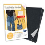 TransOurDream Tru-100% Denim Fabric 4 Sheets A5(M Size) Black Iron on Patches Jean Fabric Repair Patch Durable,Soft and Firm Elbow Patches,no Noise