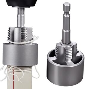 linseyCove 4 in 1 Water Pipe Wrench, 4 in 1 Pipe Threader, Water Pipe Threader Tool, Pipe Tapping and Threading Tool for 1/2'' & 3/4'' Pipes, Electric Drill Compatible PVC Threader (1/2+3/4-inch)