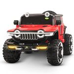 Baybee Hulk Battery Operated Jeep for Kids, Ride on Toy Baby Car with LED Light & Music | Kids Jeep Battery Car | Rechargeable Electric Jeep Car for Kids to Drive 2 to 10 Years Boy Girl (Red)