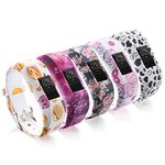 Lijinlan Compatible with Garmin Vivofit JR/Vivofit JR 2 Bands for Kids, Colorful Printed Pattern Silicone Replacement Straps for Vivofit JR/JR2 Accessory (5Pack-C)