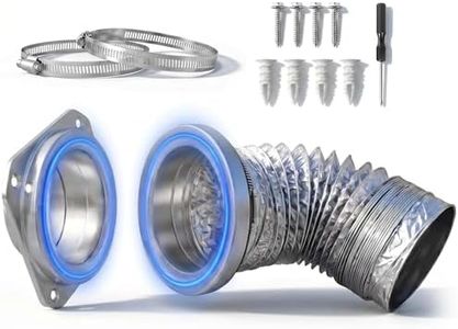 Byijpzi DV180 Magnetic Dryer Vent Kit, Prevent Lint Fires, Saves 4-6" Space, Self-Aligning Quick-Release, 4" x 3.3ft Aluminum Duct, Airtight Tool-Free Cleaning for Safe Low-Lint Ventilation (Sliver)