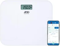 A&D Medical Digital Body Weight Scale, UC-356BLE Bluetooth Bathroom Weight Machine, UltraWide Platform and Large Display, Syncs with A&D App,550lb (249kg), Batteries Included, FSA/HSA Eligible, White