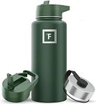 Insulated Water Bottle with Straw Lid - 32 Oz (3 Lids) - Cold 24hrs & Hot 12hrs Drinks - Vacuum Leakproof Double Walled Stainless Steel - Travel Sports Gym Camping & Hiking Hydration Flask