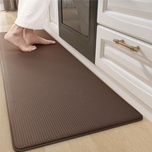 Color&Geometry Kitchen Rugs, Kitchen Runner Rug Kitchen Floor Mat, Cushioned Anti-Fatigue Kitchen Mat, Non Slip Waterproof Comfort Standing Padded, Memory Foam Kitchen mat, 17"x79", Brown