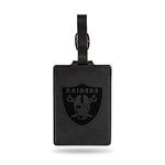 Rico Industries NFL Las Vegas Raiders Black Laser Engraved Ultra Suede Luggage Tag - Includes ID Card