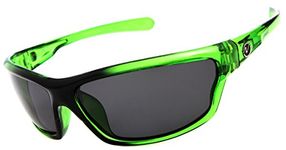 Nitrogen Men's Rectangular Sports Wrap 65mm Green Polarized Sunglasses