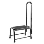 Leekpai Step Stool with Handle for Adults，Seniors Heavy Duty Holds 350 lbs.Stepping Stool for Elderly Adults, Attractive Black for Kitchen