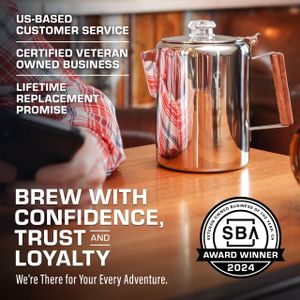 COLETTI Bozeman Induction Coffee Percolator Pot – 9 Cup Stainless Steel Camping