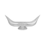 Grand General 48181 Chrome Bull Horn Hood Ornament with Round Base