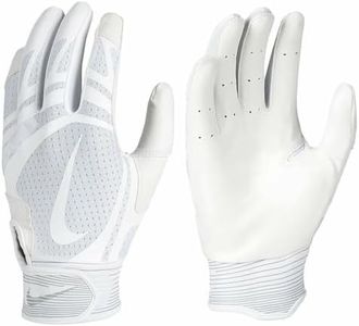 Nike Alpha Huarache Edge Batting Gloves - Unisex - 1 Pair (White/White - Large)