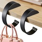 HASTHIP® 2Pcs Desk Hanging Hooks Removable Movable Hanging Hooks Hangers for Desk Edge Metal Portable Desk Surface Hanging Hooks for Bag, Headphone, School Backpack