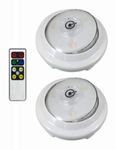 Westek Lpl622wrc 3.5" X 1.25" White Led Swivel Accent Puck Light With Ir Remote 2 Count4